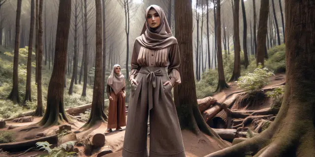 Outfit outbound untuk wanita berhijab - Cullote dengan Kaos Tunik