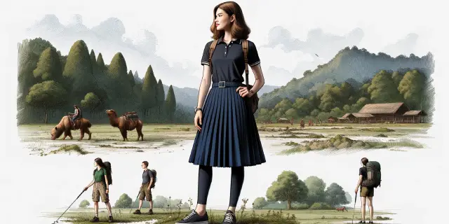 Outfit outbound untuk wanita non Hijab - Skirted legging dengan polo T-shirt