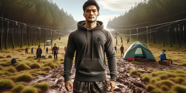 Outfit outbound untuk pria - workout short dengan hoodie