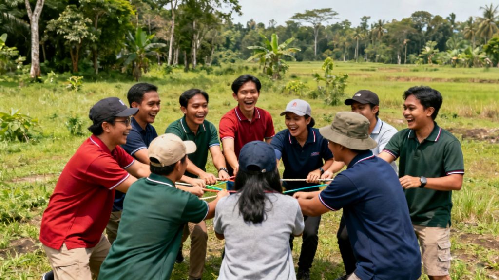 Aktivitas outbound perusahaan yang menyenangkan.